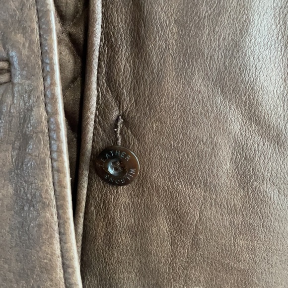 Wilsons Leather jacket with belt in warm brown - Picture 3 of 8